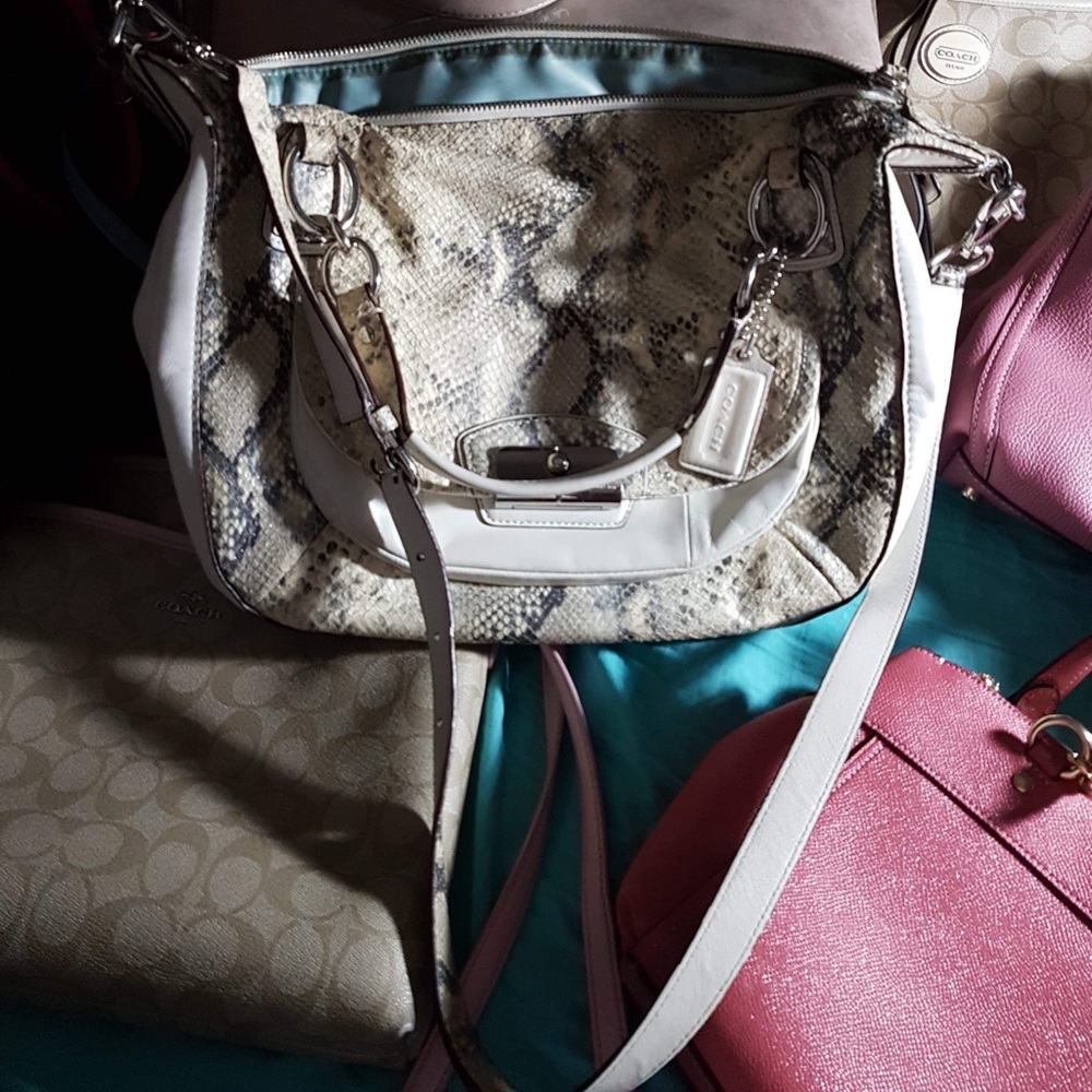 Coach Kristin embossed metallic snake skin